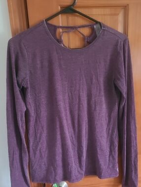 Betsey Johnson Purple Long Sleeve Knit Top with Back Strap